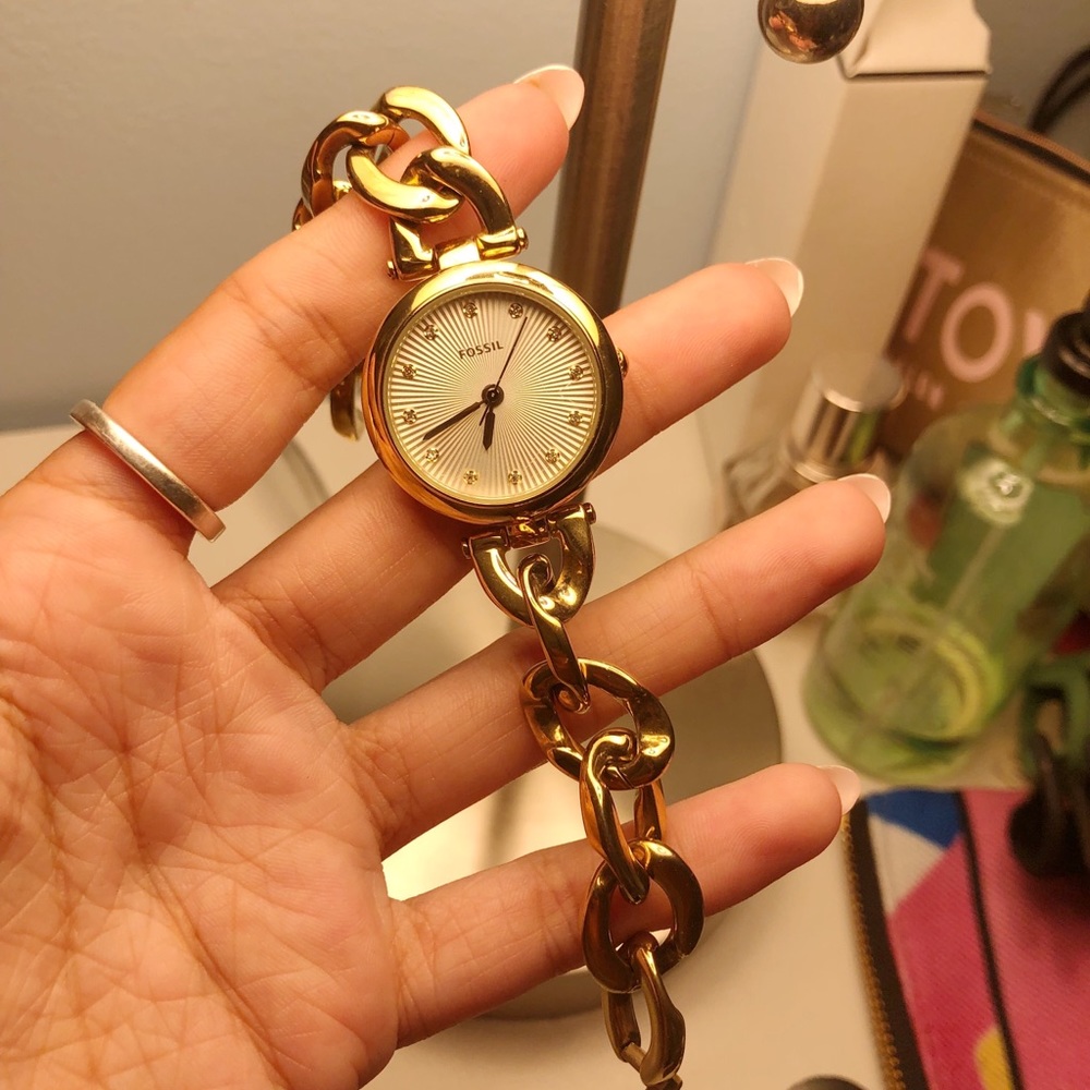 FOSSIL GOLD CHAIN WATCH